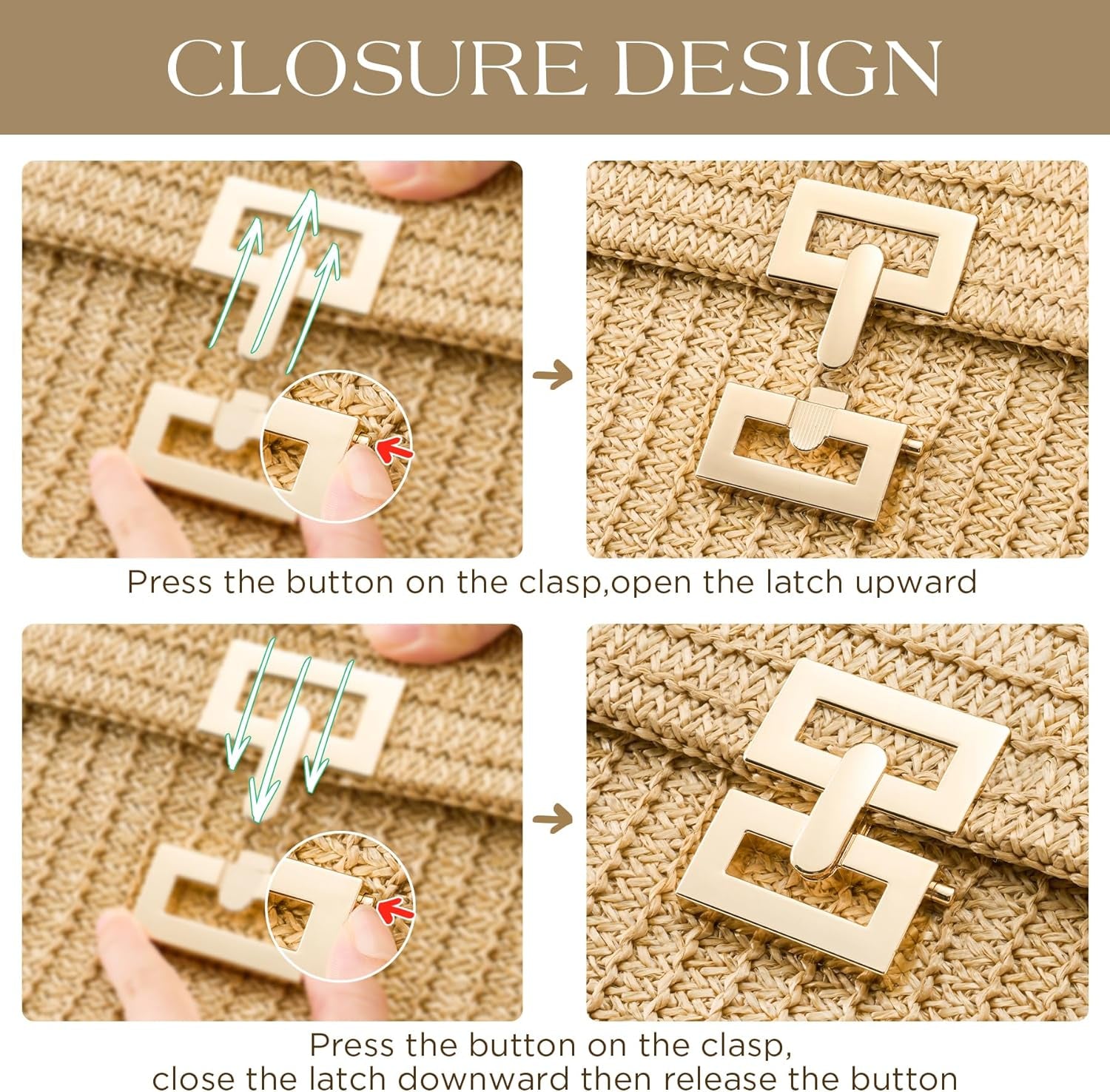 CHUNLI Straw Purse Woven Beach Bag 