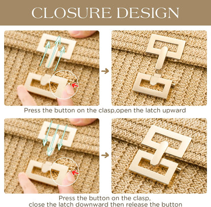 CHUNLI Straw Purse Woven Beach Bag 