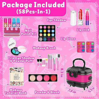 58 Pcs Kids Makeup Kit for Girl Princess