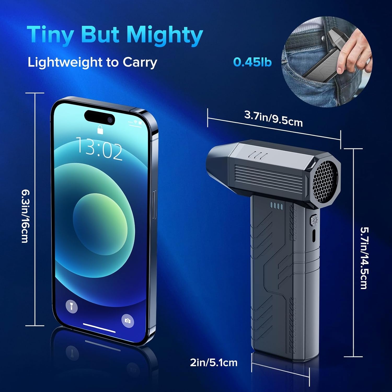 Compressed Air Duster,8000Mah130,000 RPM