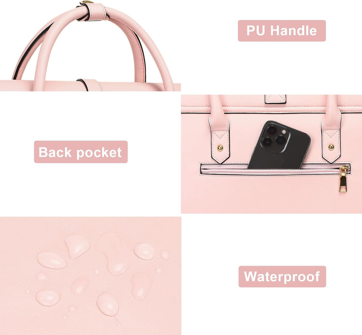 Laptop Bag for Women, 15-15.6 Inch PU 
