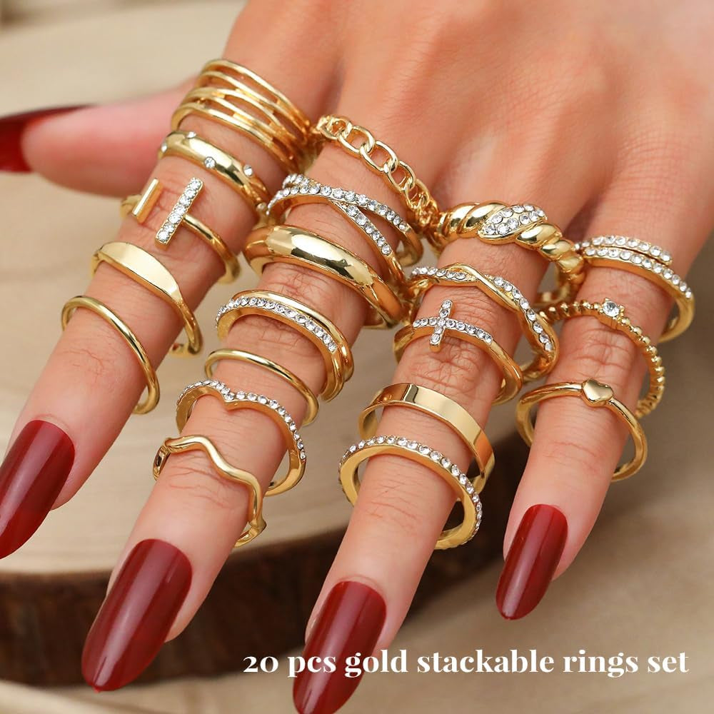 Golden Silvery Black Kunckle Rings Set