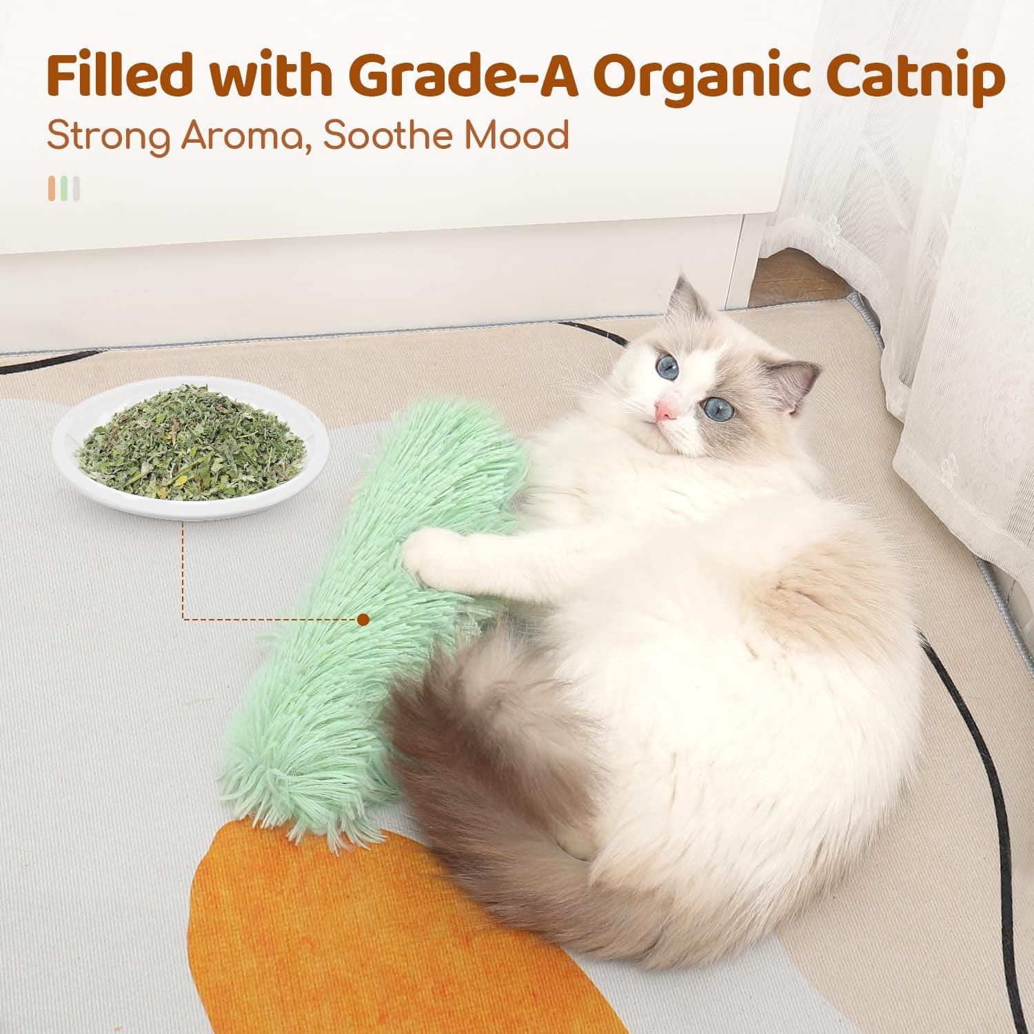 Cat Toys Pillows, 3 Pack, Soft 