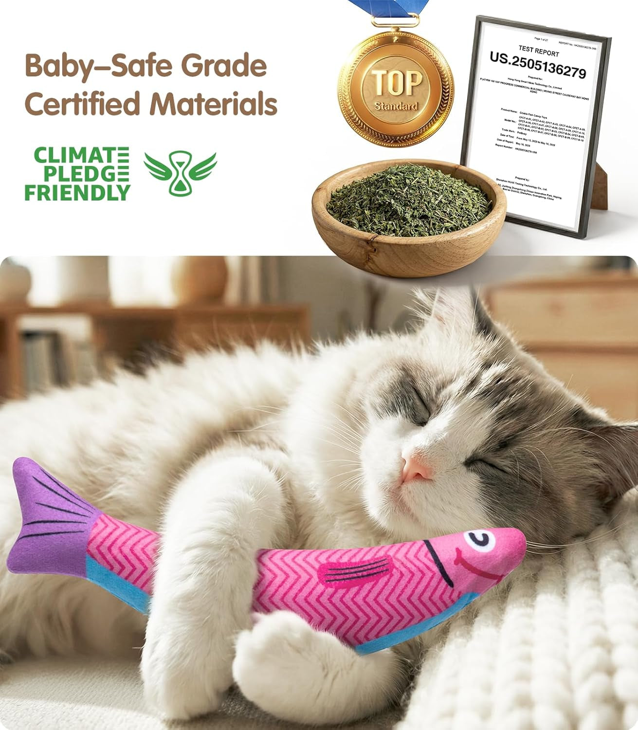 Cat Toys With[5000Mg A+Natural Catnip
