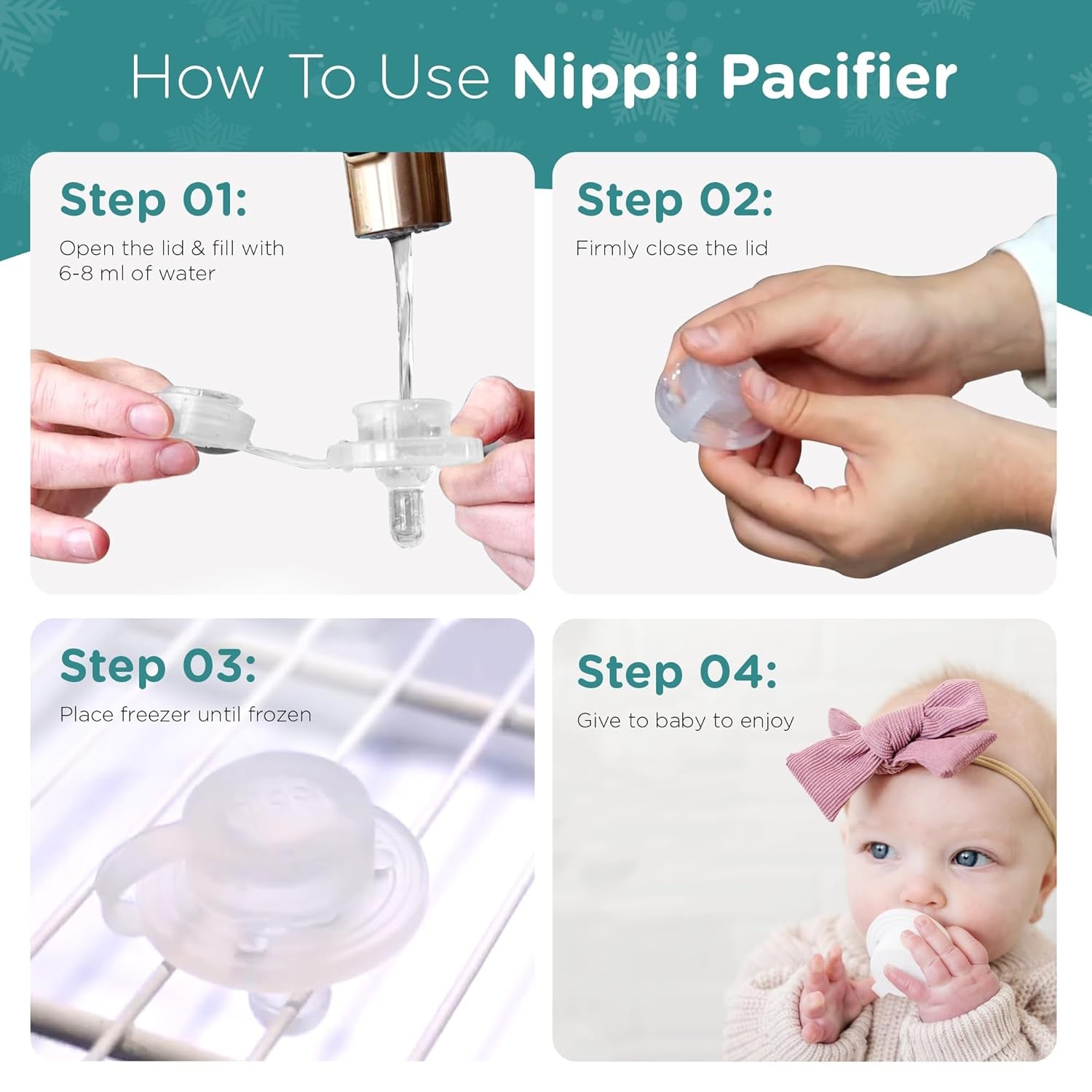 Freezable Pacifier for Baby Teething