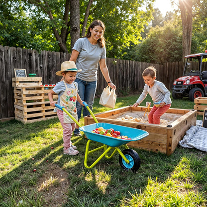 Kids Metal Wheelbarrow Child-Sized