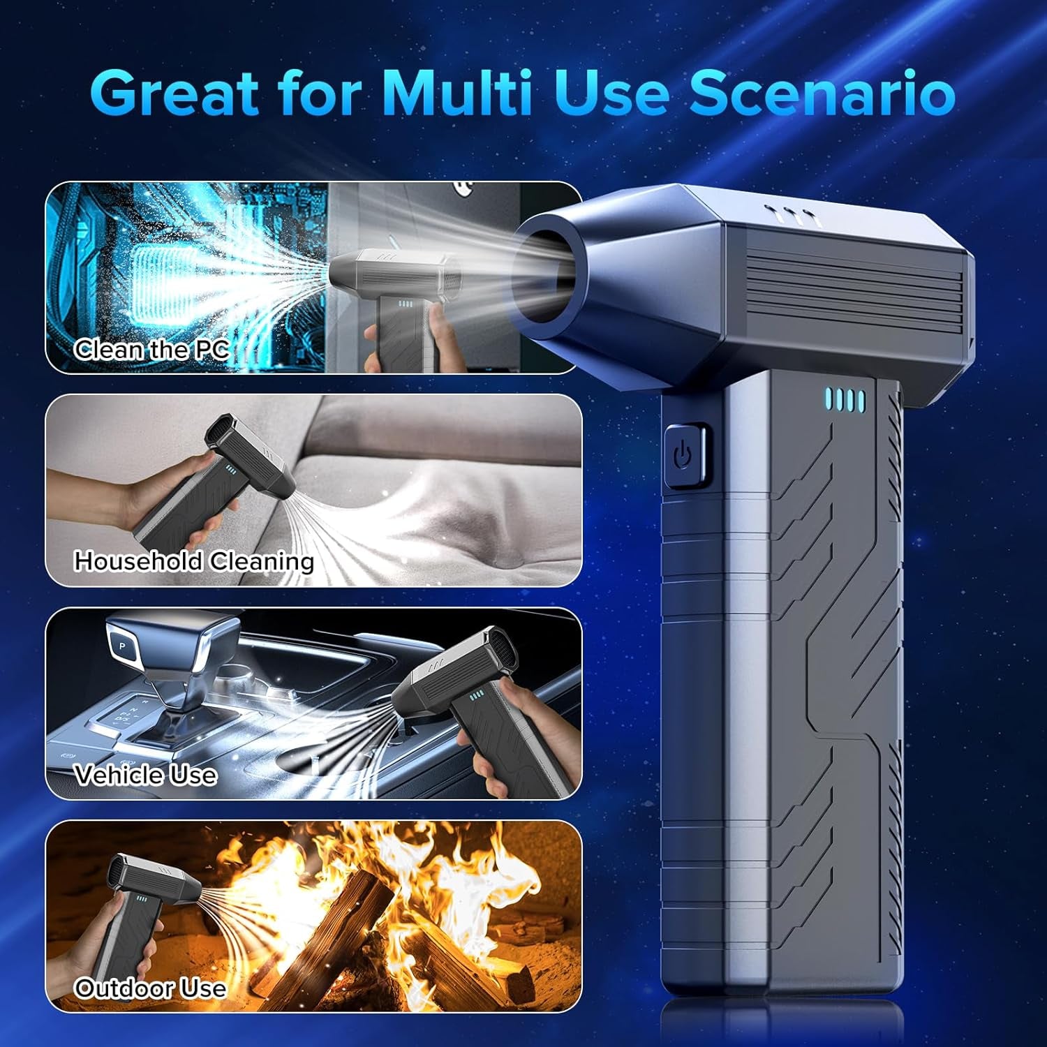 Compressed Air Duster,8000Mah130,000 RPM