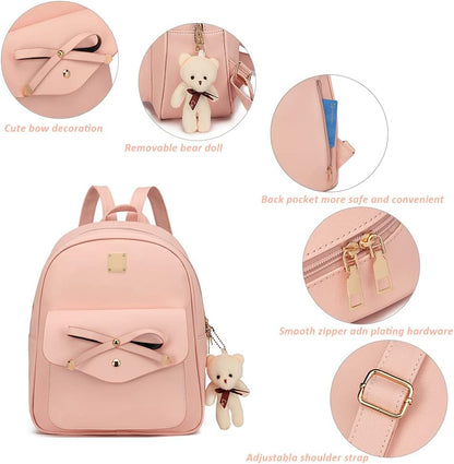 Cute Leather Mini Backpack Purse 