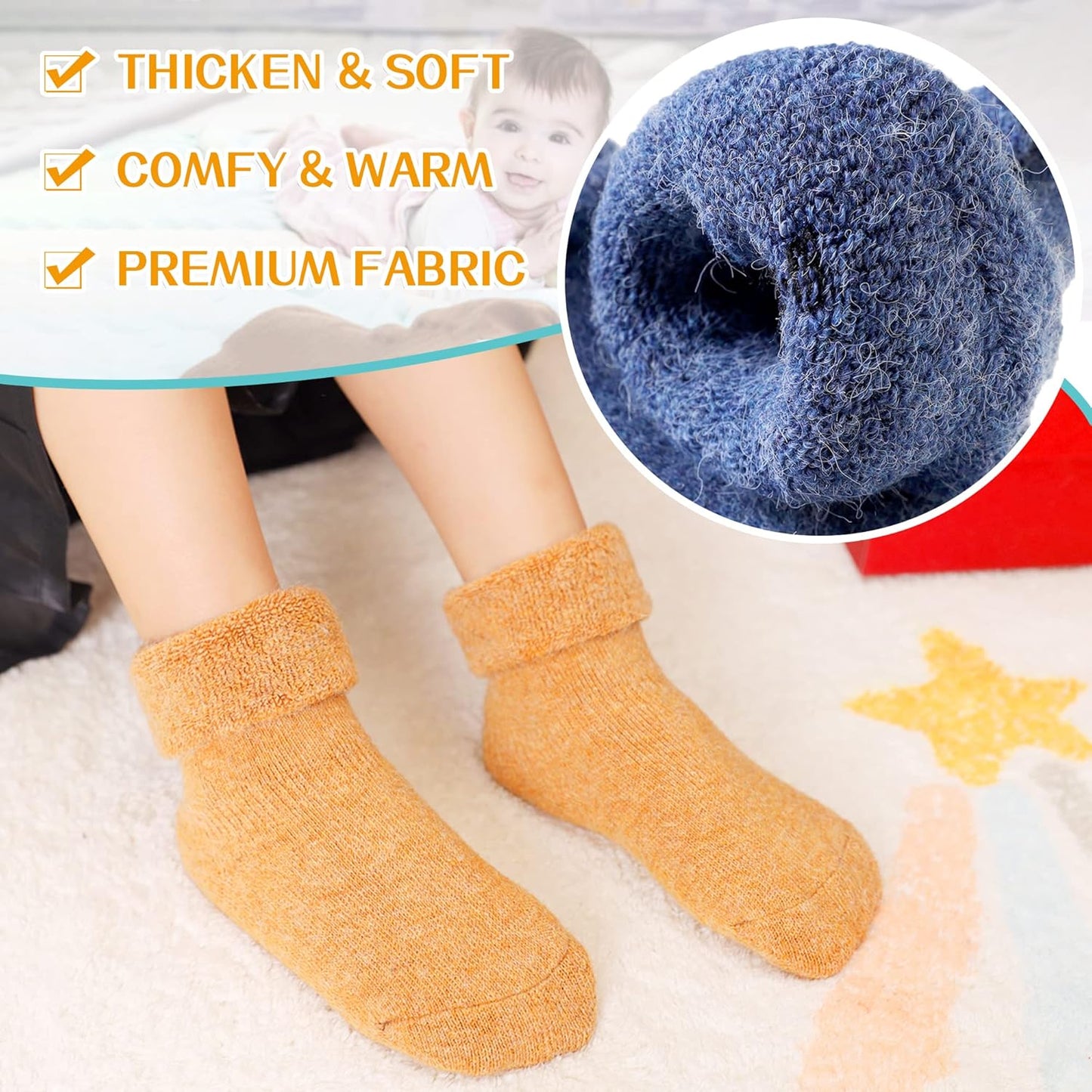 Baby Wool Grip Sock Soft Winter Warm