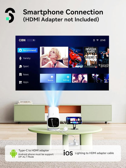 Mini Projector 1080P Support - Portable