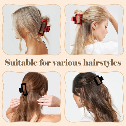 8Pcs Tortoise Shell Claw Clip for Women