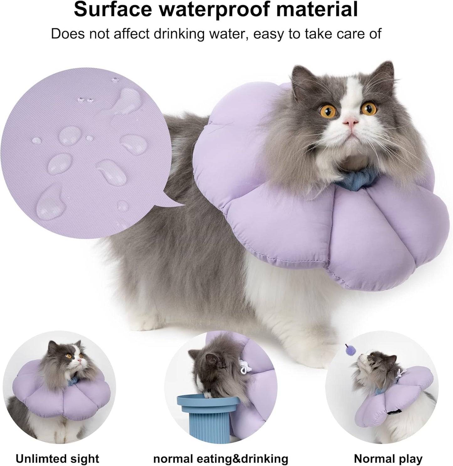 Cat Cone Collar,Cute Waterproof Cat