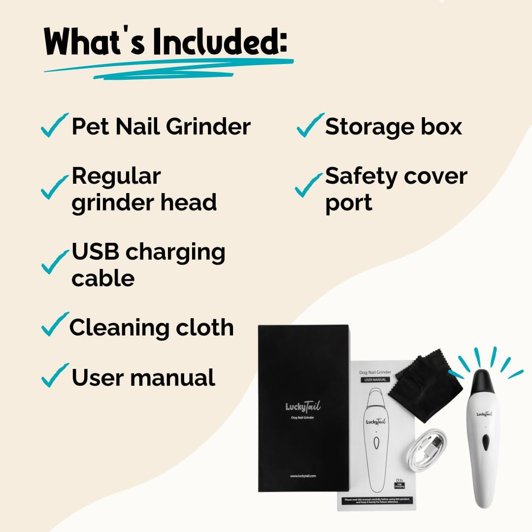 Luckytail Pet Nail Grinder for Dogs