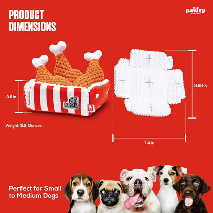 PAWTY Fried Chicken Interactive Dog Toy