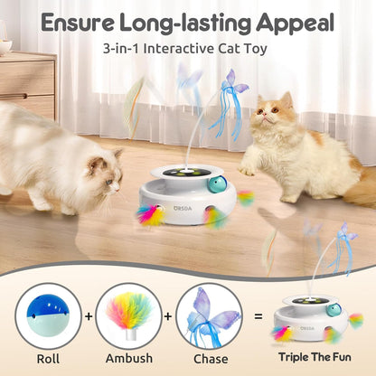 Cat Toy, 3-In-1 Automatic Interactive