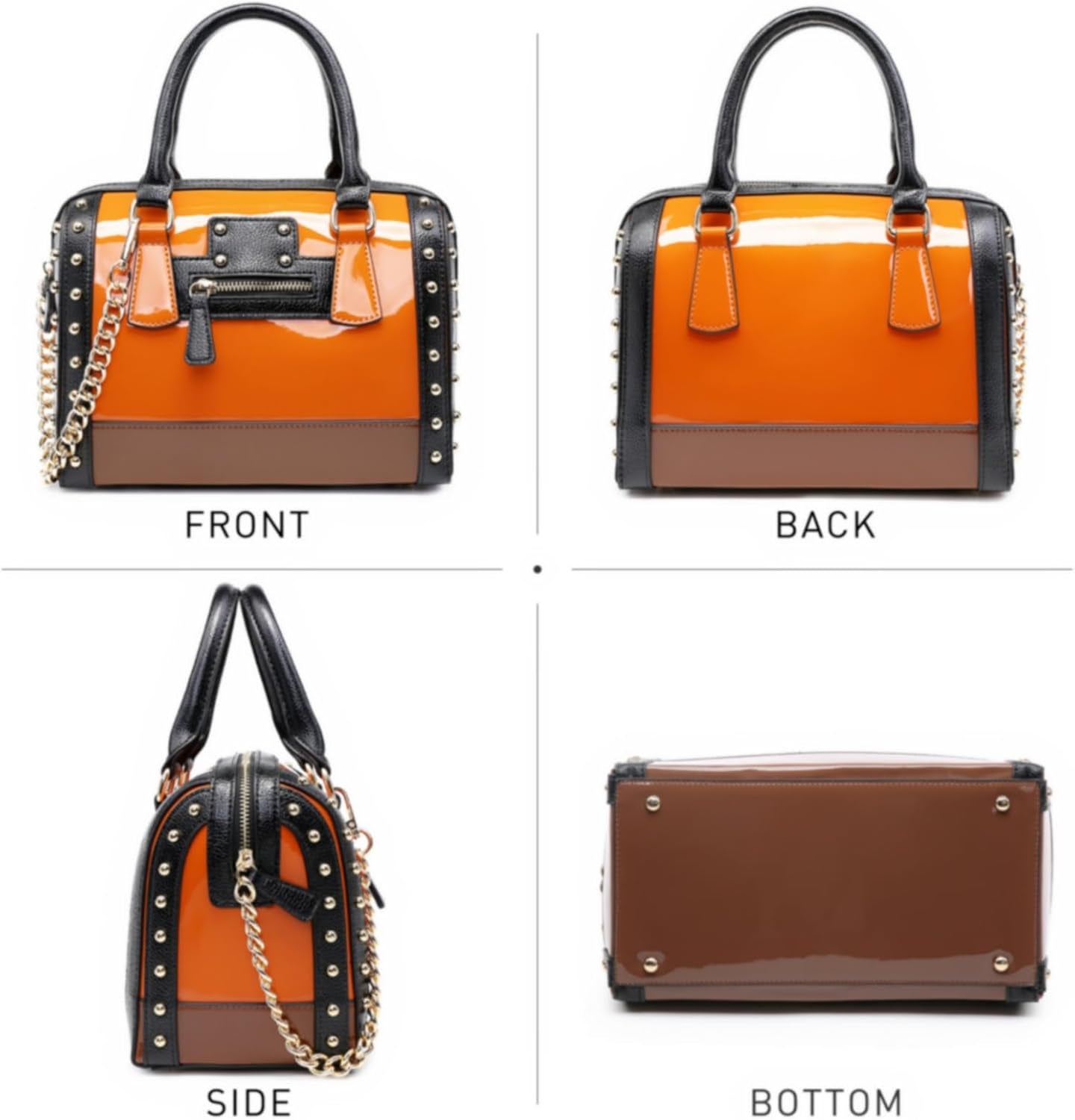 Women'S Barrel Bag Shiny Patent Faux 