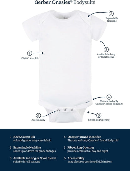Baby Girls' 8-Pack Short Sleeve Onesies