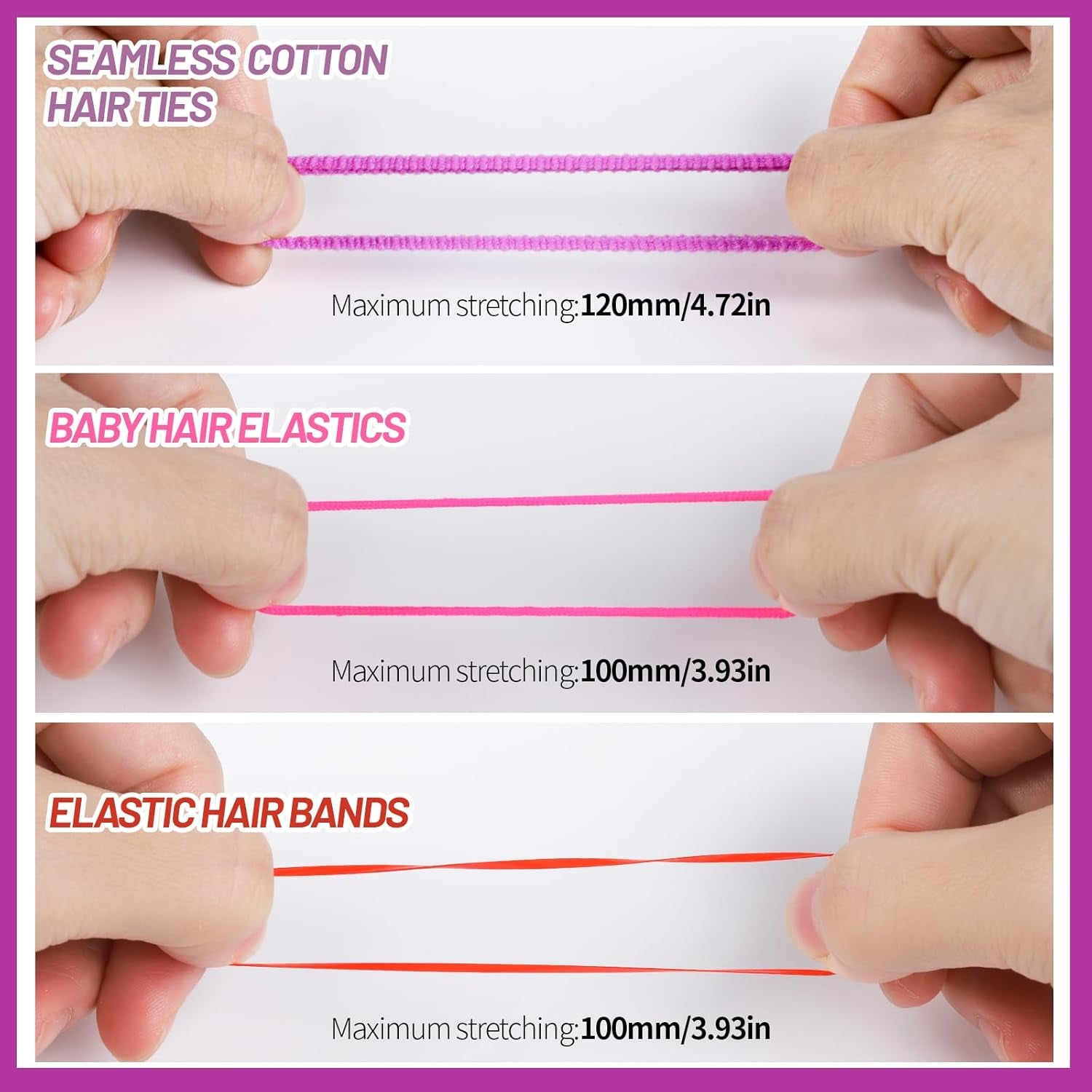 Elastic Hair Ties, Hair Accessories for Girls, Colorful Baby Elastic Hair Bands Set Rubber Bands for Hair with Hair Clips