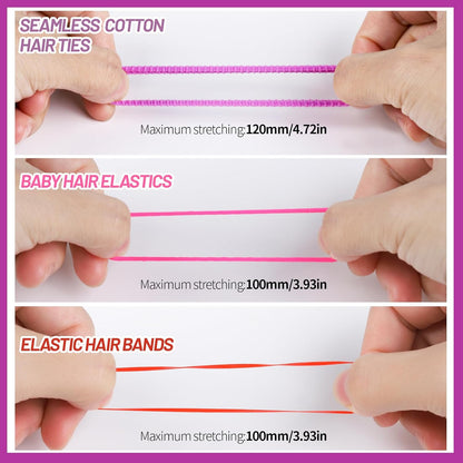 Elastic Hair Ties, Hair Accessories for Girls, Colorful Baby Elastic Hair Bands Set Rubber Bands for Hair with Hair Clips