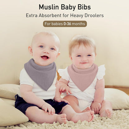 Muslin Baby Bibs 8 Pack, Baby Bandana