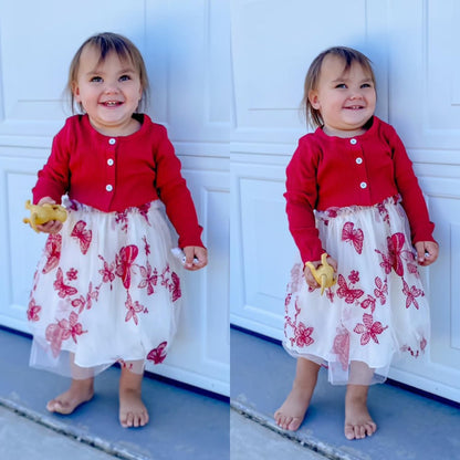 Toddler Baby Girls Tutu Dress ,Cardigan