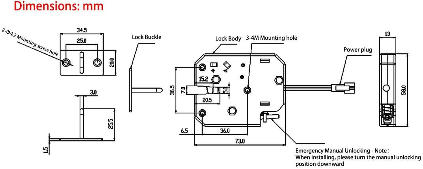 Electronic Lock,1Pcs DC 12V 2A Carbon 