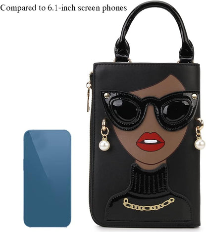 Women Novelty Lady Face Shoulder bag