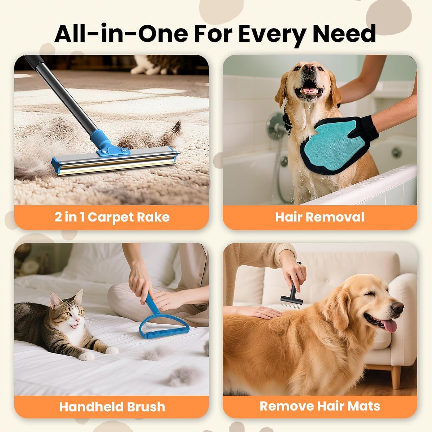 4-In-1 Pet Hair Removal Tool Set 