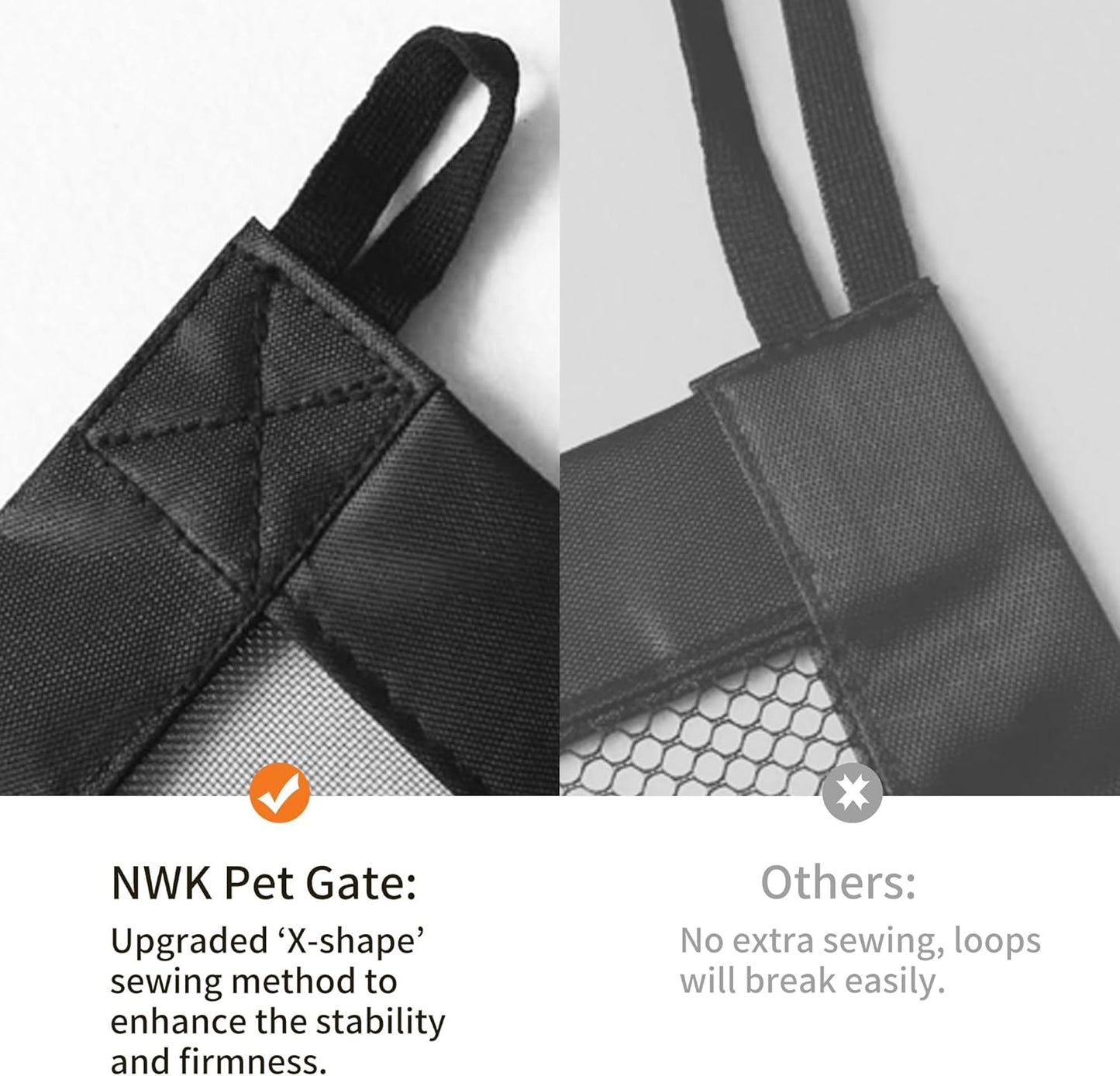 Magic Dog Gate for Stairs Pet Gate for the House Providing a Safe Enclosure for Pets to Play and Rest, 6 Hooks Design (30'' X 43'')