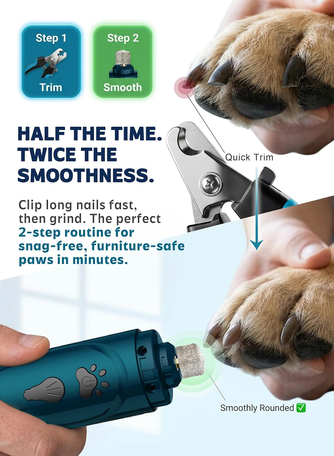 Super Quiet Dog Nail Grinder & Clippers