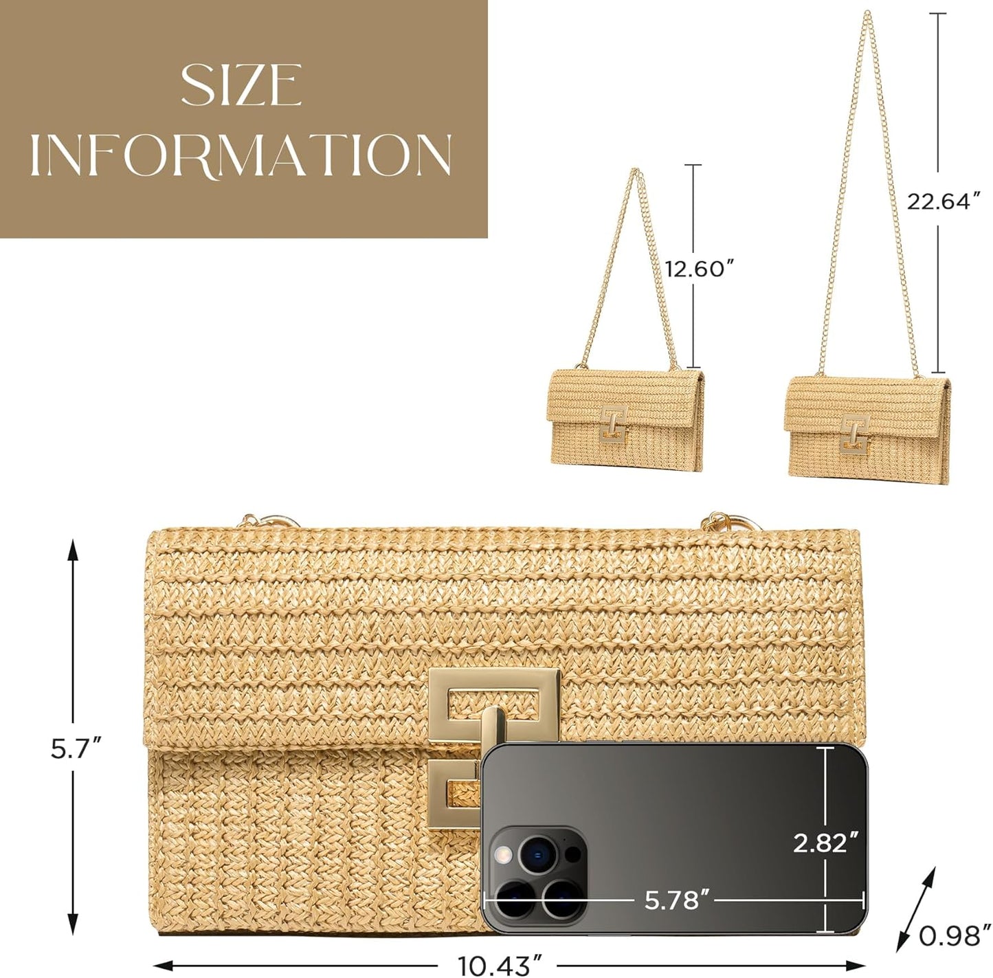 CHUNLI Straw Purse Woven Beach Bag 
