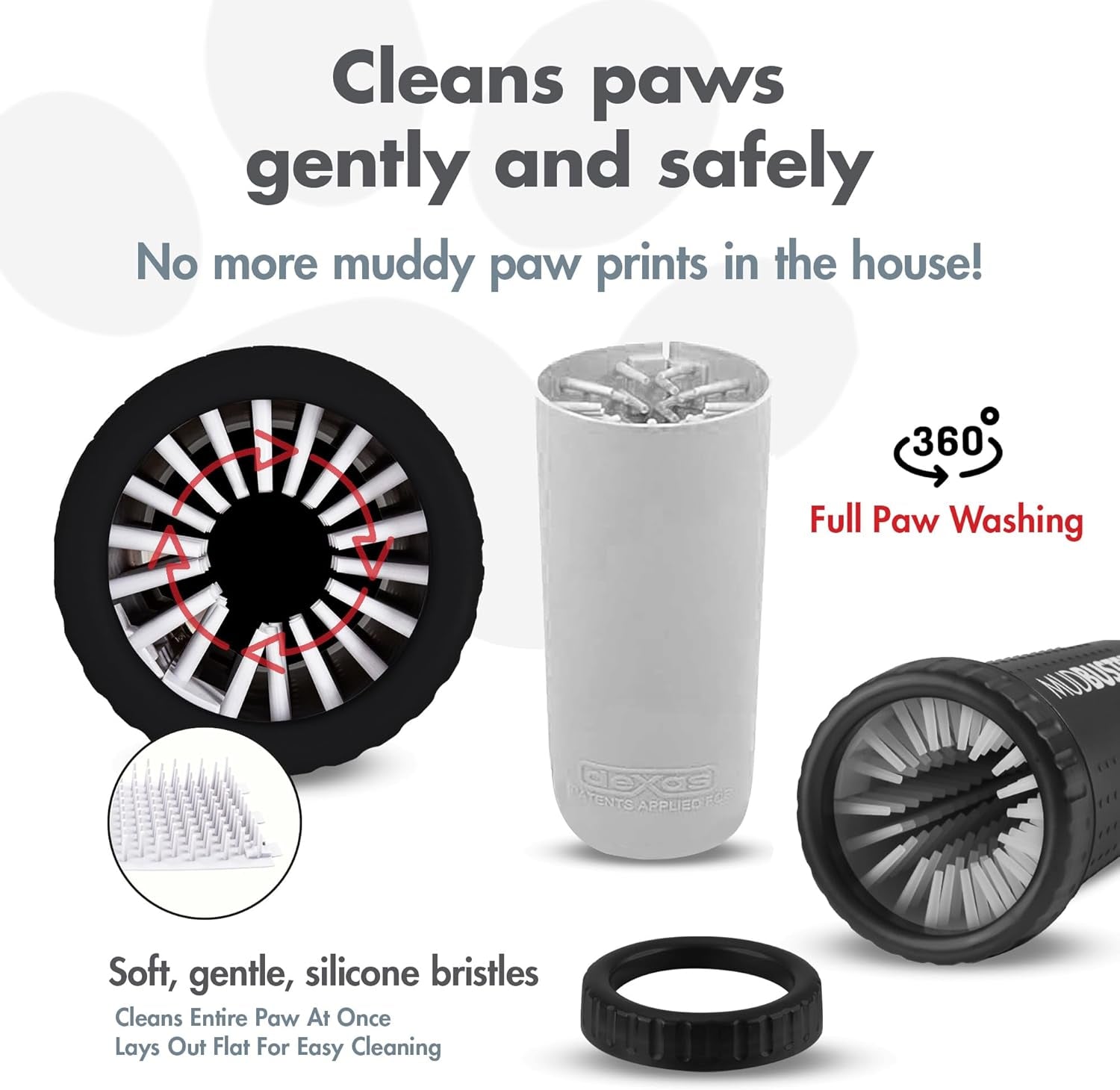 Medium Dog Paw Cleaner, Matte Black 