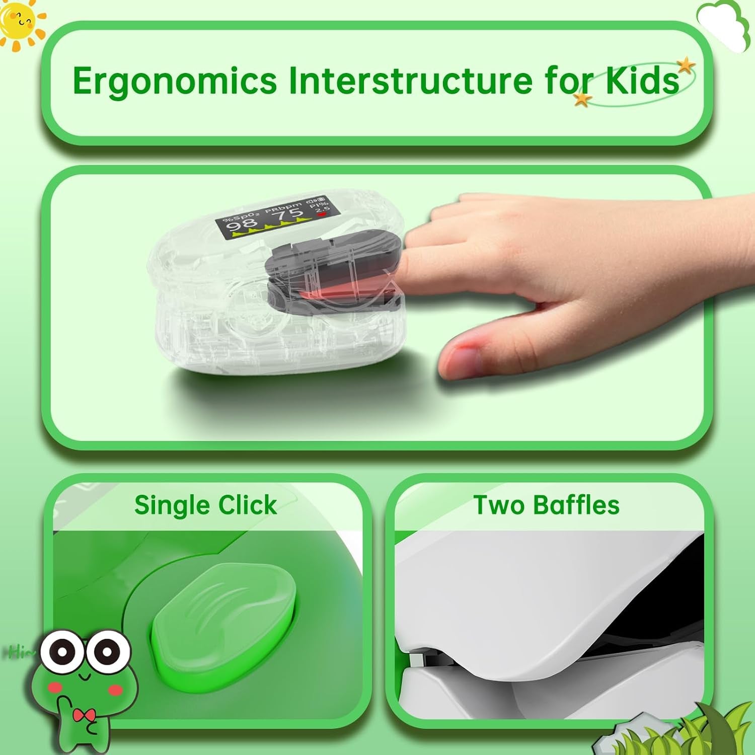 Pulse Oximeter for Kids, Adorable Animal