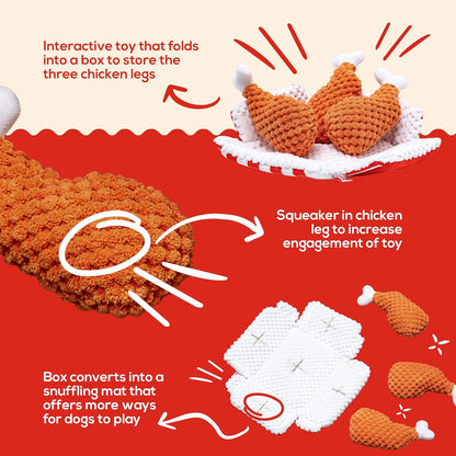 PAWTY Fried Chicken Interactive Dog Toy