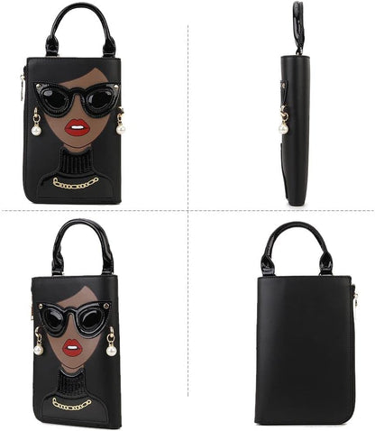 Women Novelty Lady Face Shoulder bag