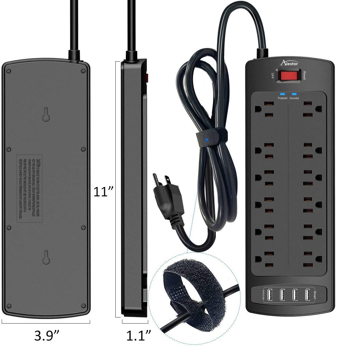 Power Strip,Surge Protector, 12 Outlets