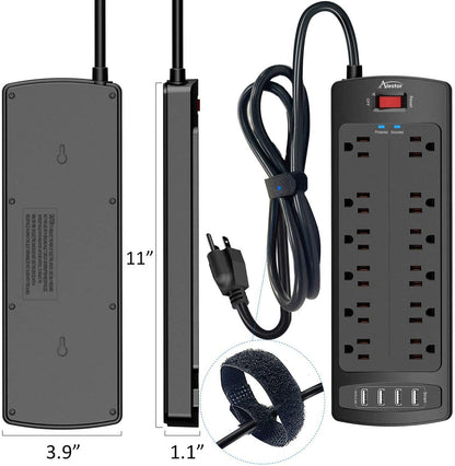Power Strip,Surge Protector, 12 Outlets