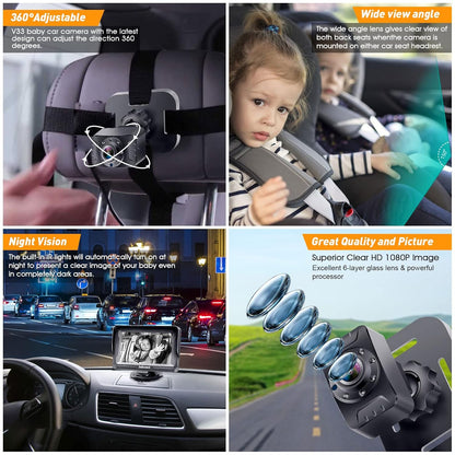 Baby Car Camera HD 1080P - Rear-Facing