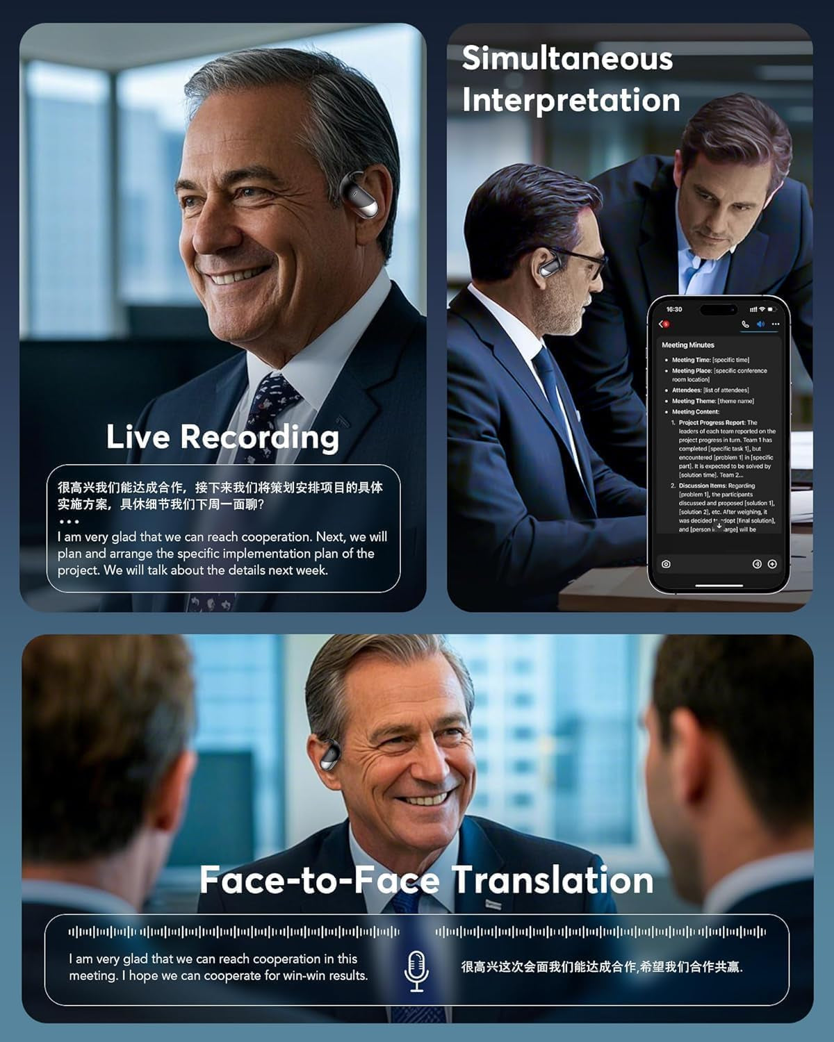 AI Translation Earbuds,Real-Time Two-Way