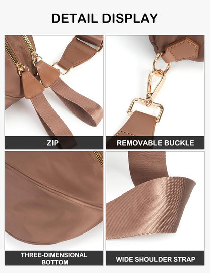 Spacious Nylon Crossbody Bag Bum Bag 