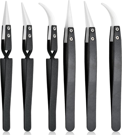 6 Pcs Precision Reverse Ceramic Tweezers