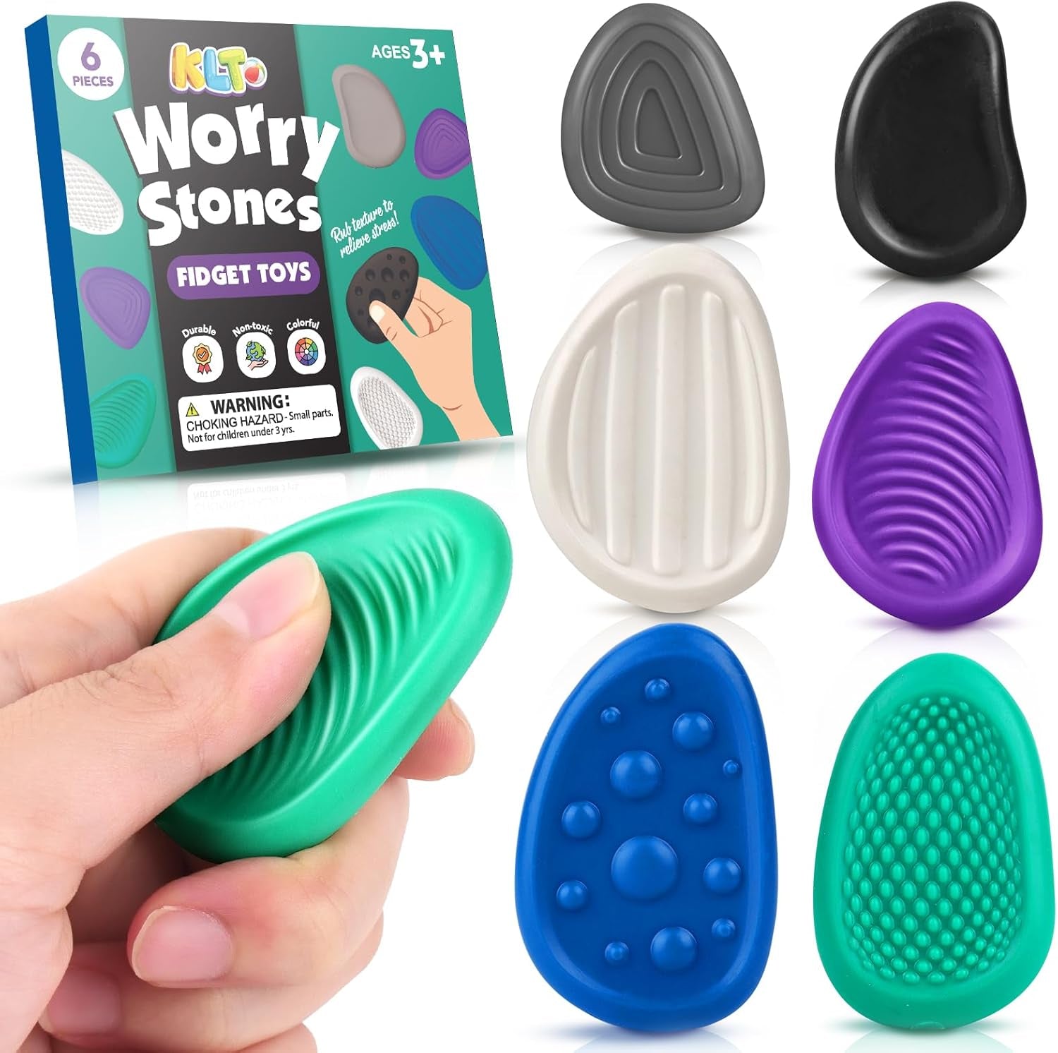 Fidget Toys Adults Sensory Stone: 6 Pack