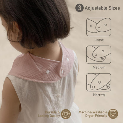 Muslin Baby Bibs 8 Pack, Baby Bandana