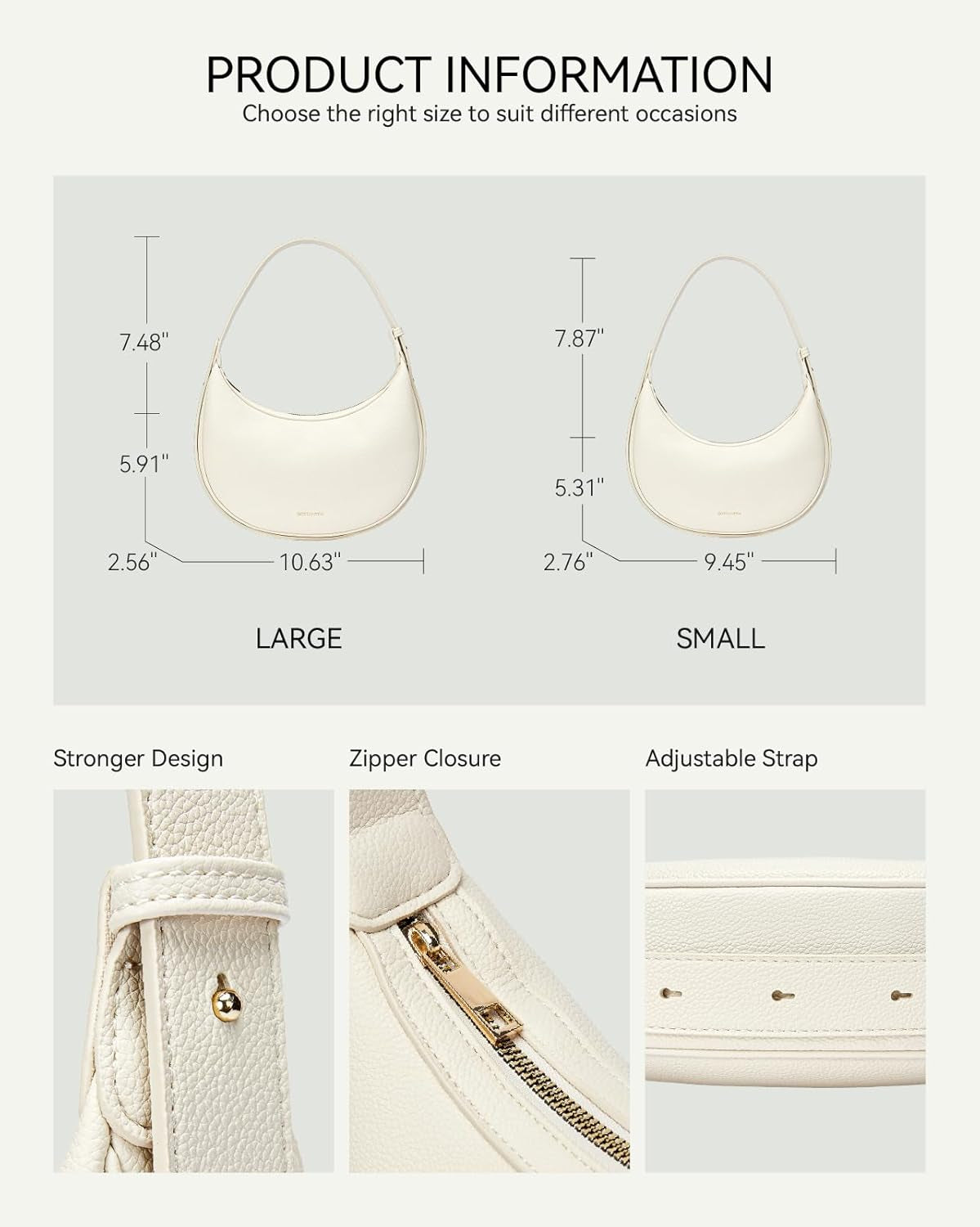 Crescent Shoulder Bag Vegan Leather 