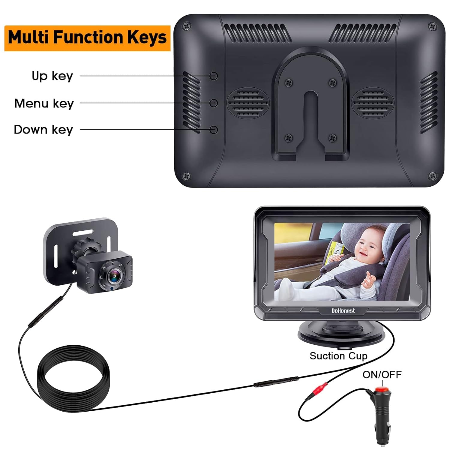 Baby Car Camera HD 1080P - Rear-Facing