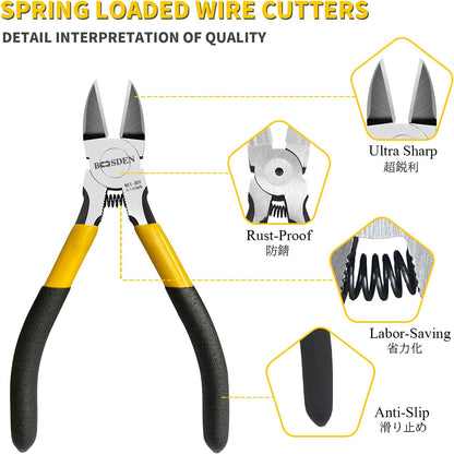 5" Wire Cutters 5 Pack,Precision Cutting