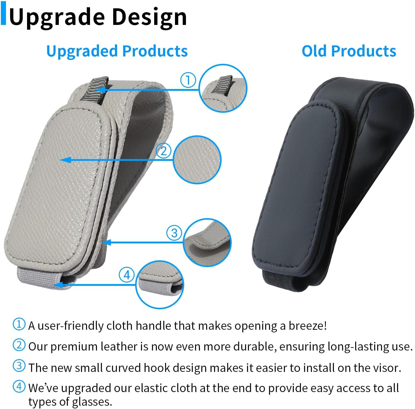 2 Packs Magnetic Sunglass Holder for Car