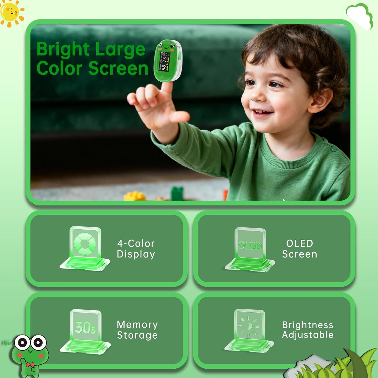 Pulse Oximeter for Kids, Adorable Animal