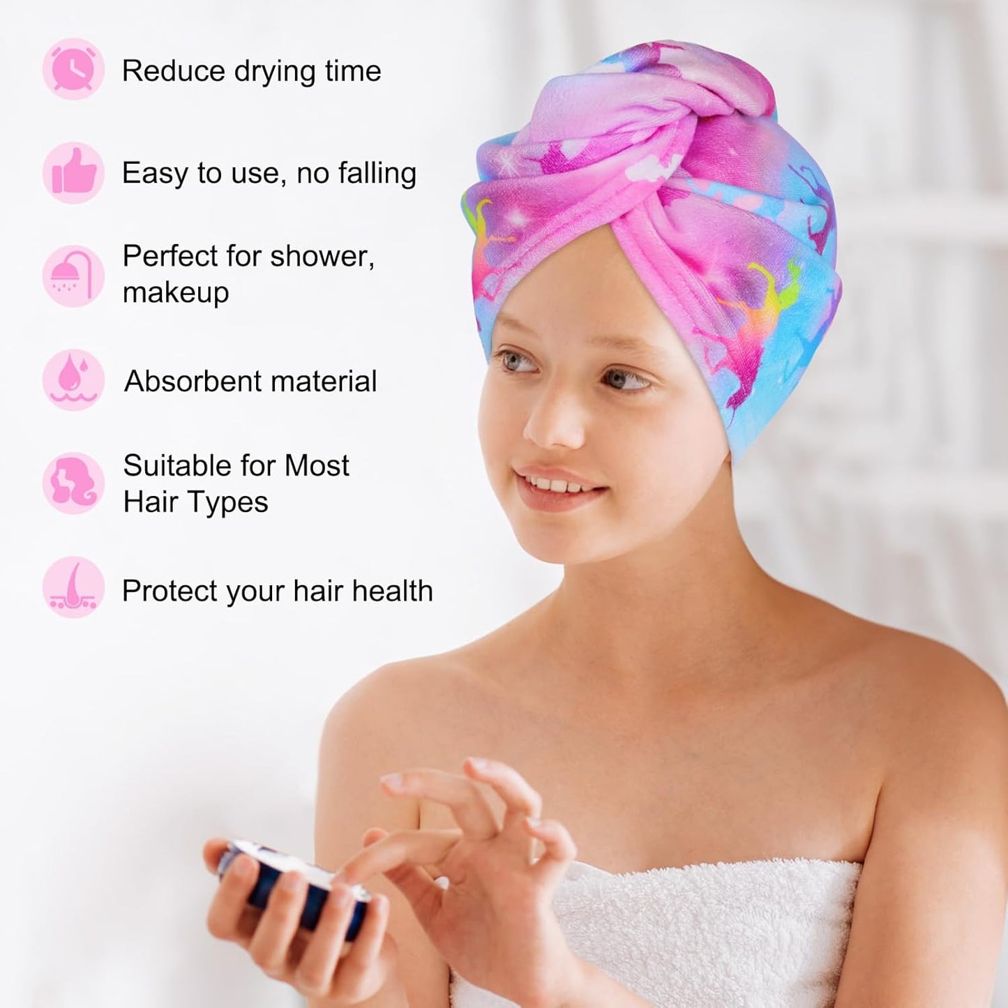 Microfiber Hair Towel Wrap for Kids