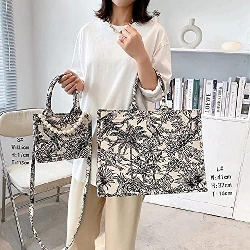 Large Capacity Handbag Linen Cotton 